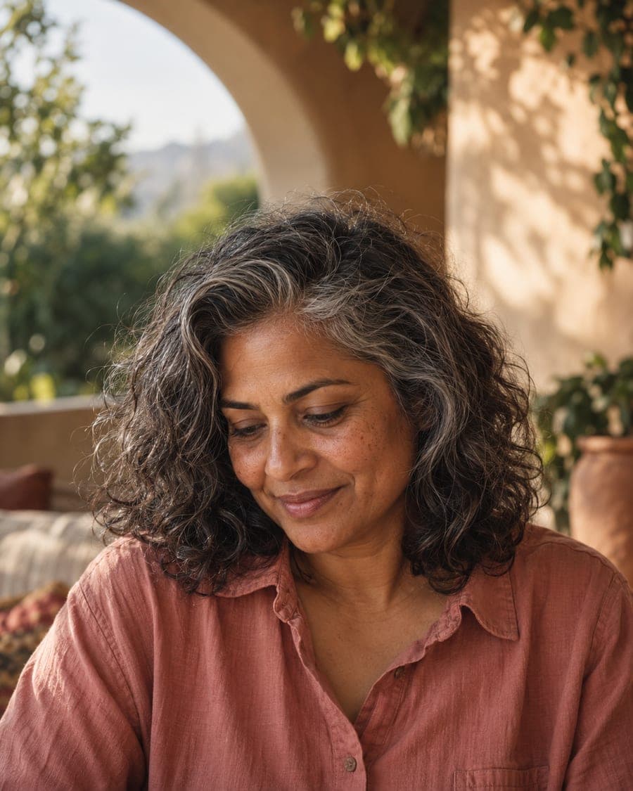 A woman's face in soft daylight