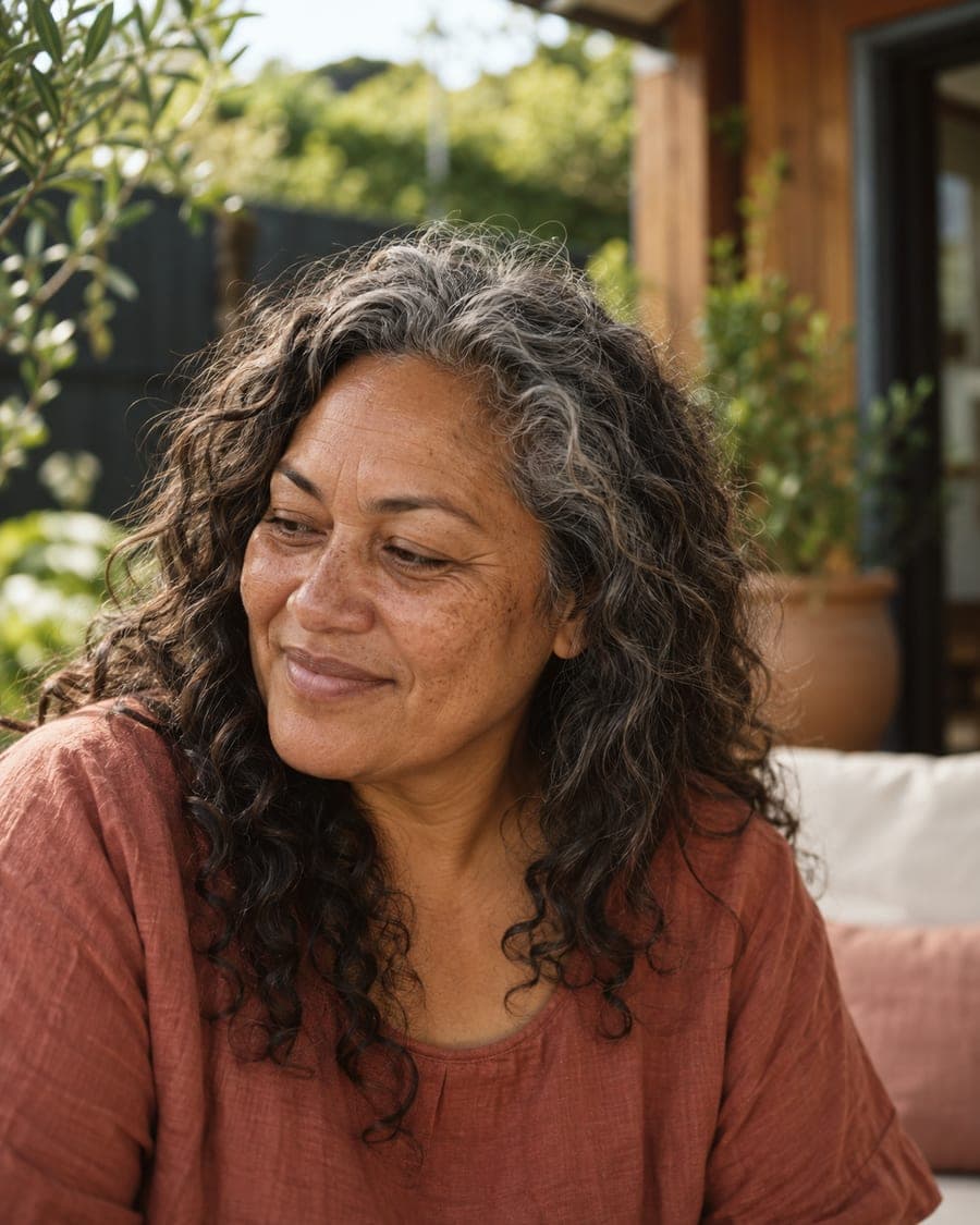 A woman's face in soft daylight
