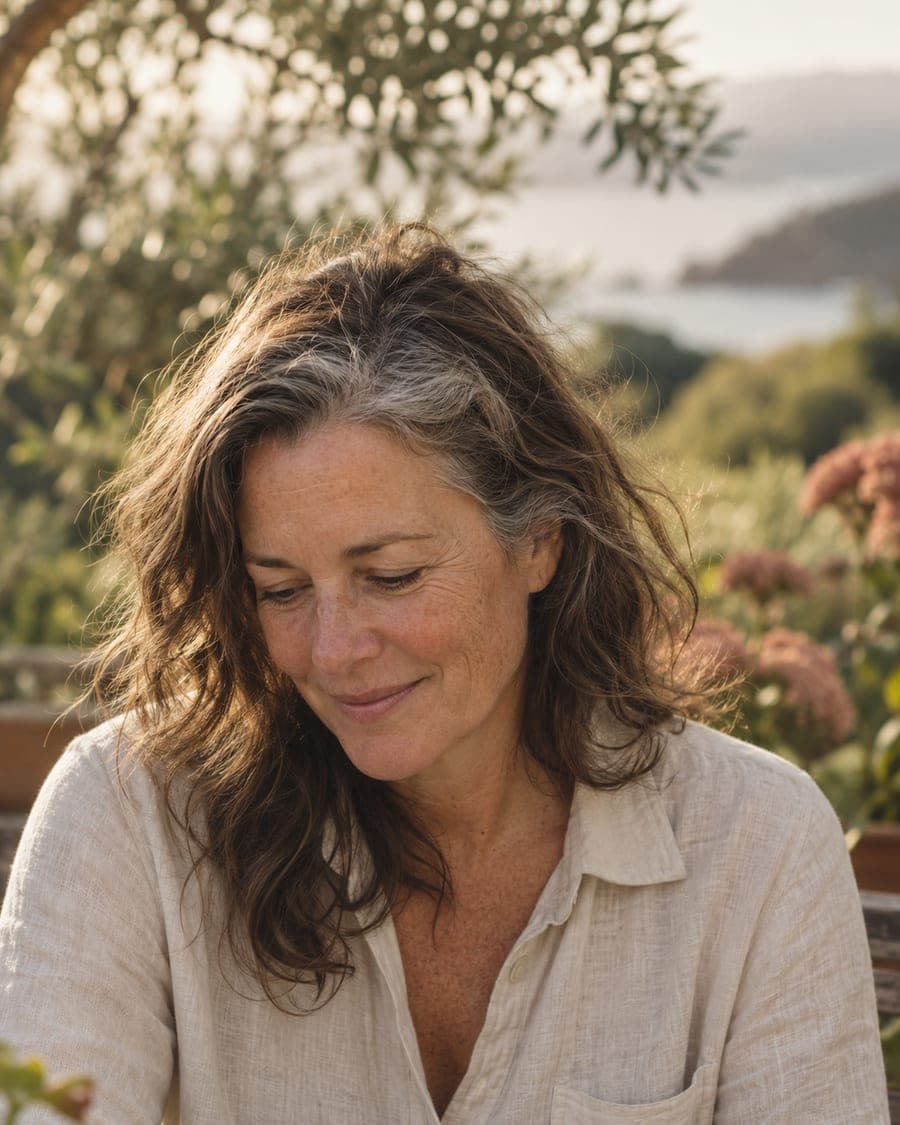 A woman's face in soft daylight