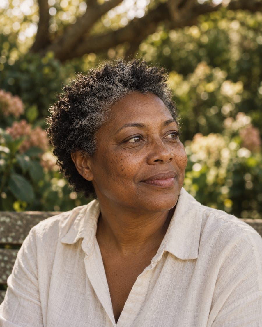 A woman's face in soft daylight