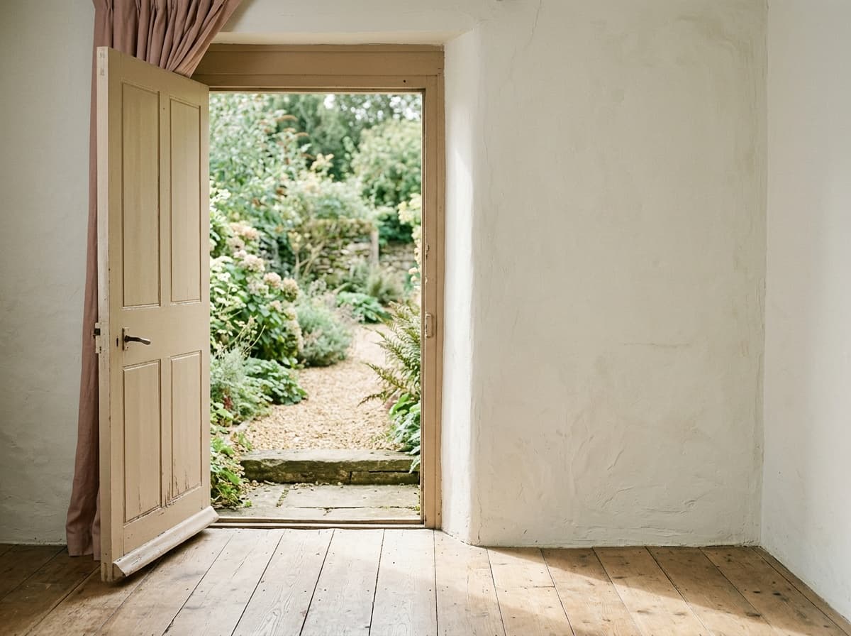 A door left open onto the garden