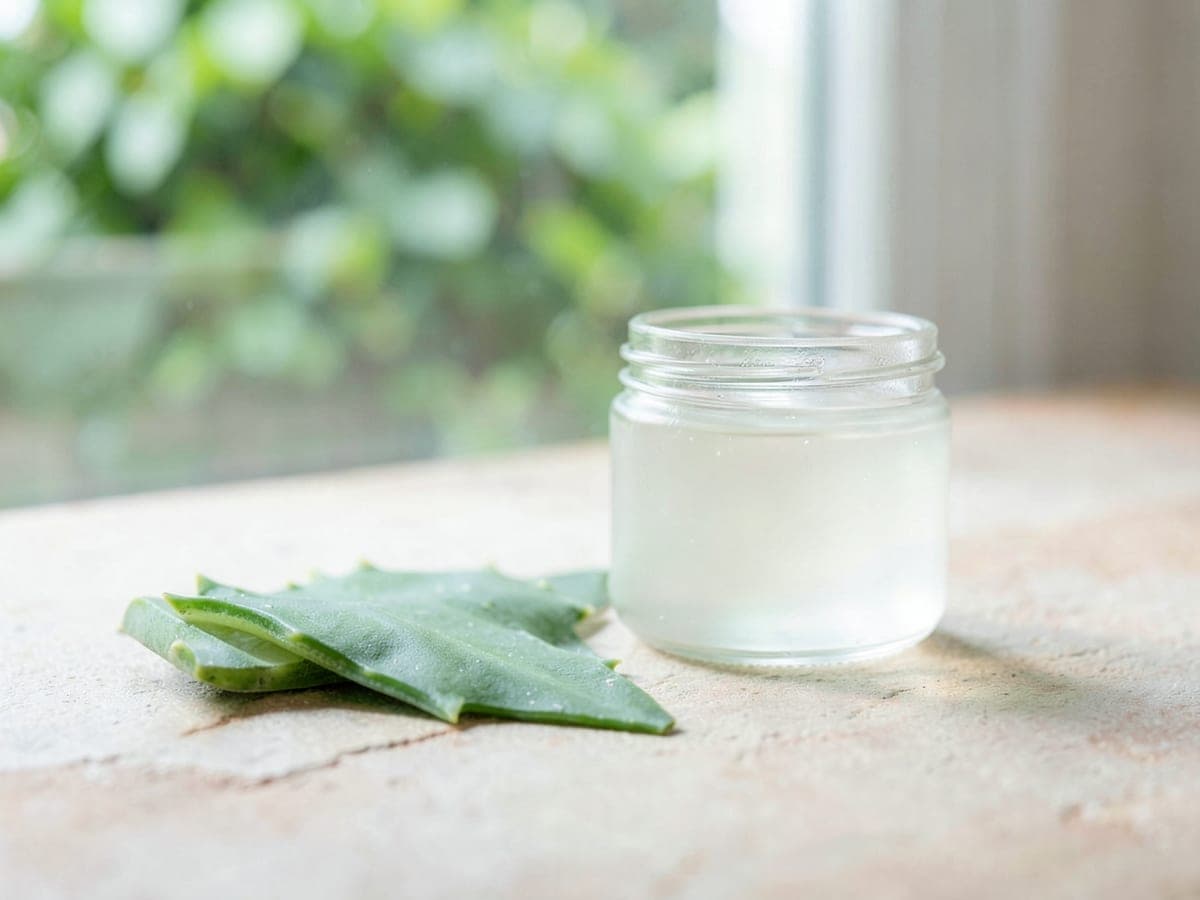 Aloe gel in cool green light