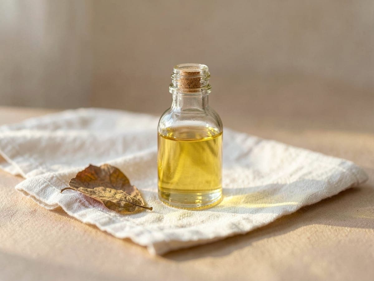 Argan oil, warm light through glass