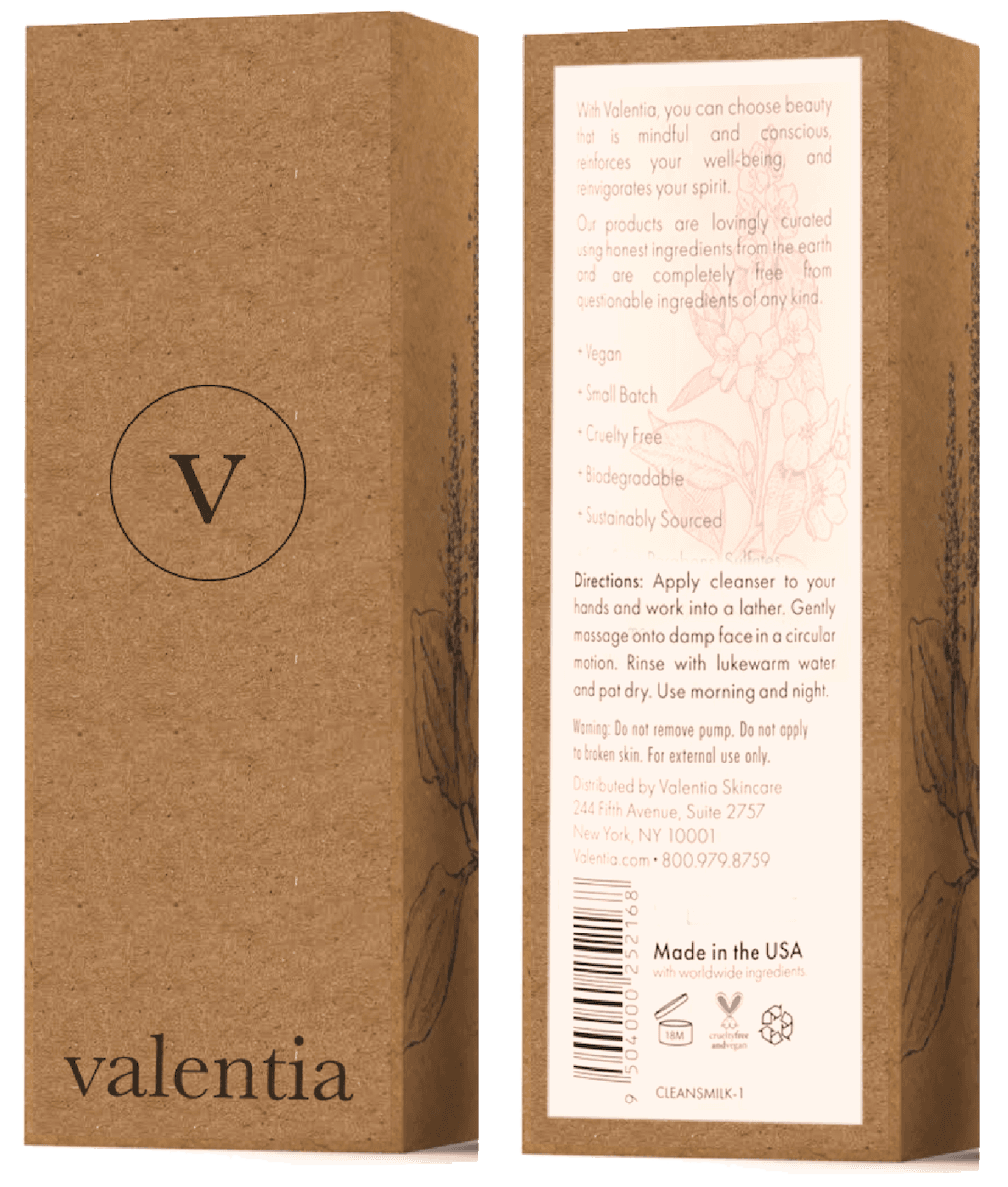 Valentia wholesale range packaging