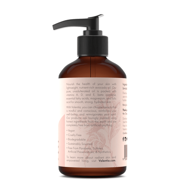 Avocado Oil - Natural Chlorophyll + Oleic Acid - Valentia Skincare