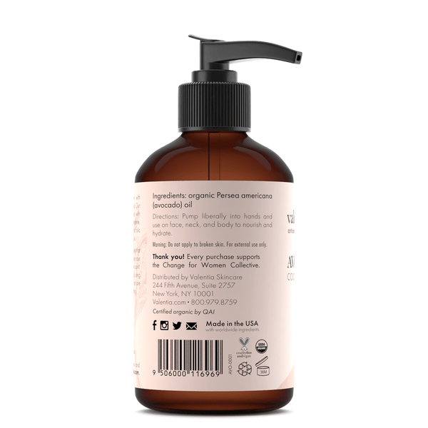 Avocado Oil - Natural Chlorophyll + Oleic Acid - Valentia Skincare