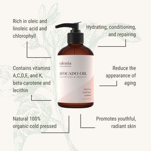 Avocado Oil - Natural Chlorophyll + Oleic Acid - Valentia Skincare