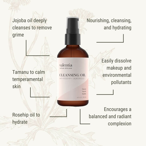 Cleansing Oil - Jojoba, Olive Oil + Carrot Seed *SALE* - Valentia Skincare