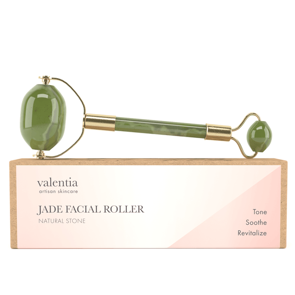 Jade Facial Roller - Handcrafted Natural Jade - Valentia Skincare