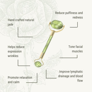 Jade Facial Roller - Handcrafted Natural Jade - Valentia Skincare