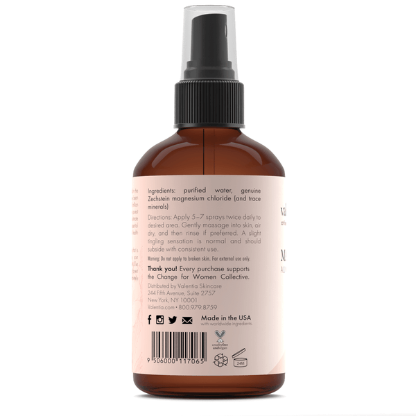 Magnesium Oil - Zechstein Magnesium Chloride + Trace Minerals - Valentia Skincare