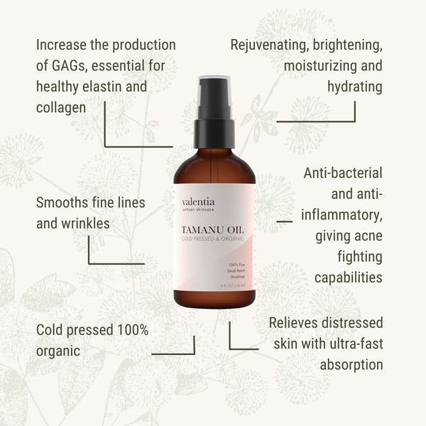Tamanu Oil - 100% Cold Pressed Organic - Valentia Skincare