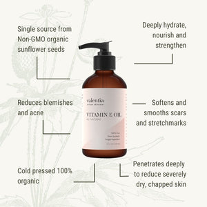 Vitamin E Oil - Natural Full Spectrum Tocopherols *SALE* - Valentia Skincare