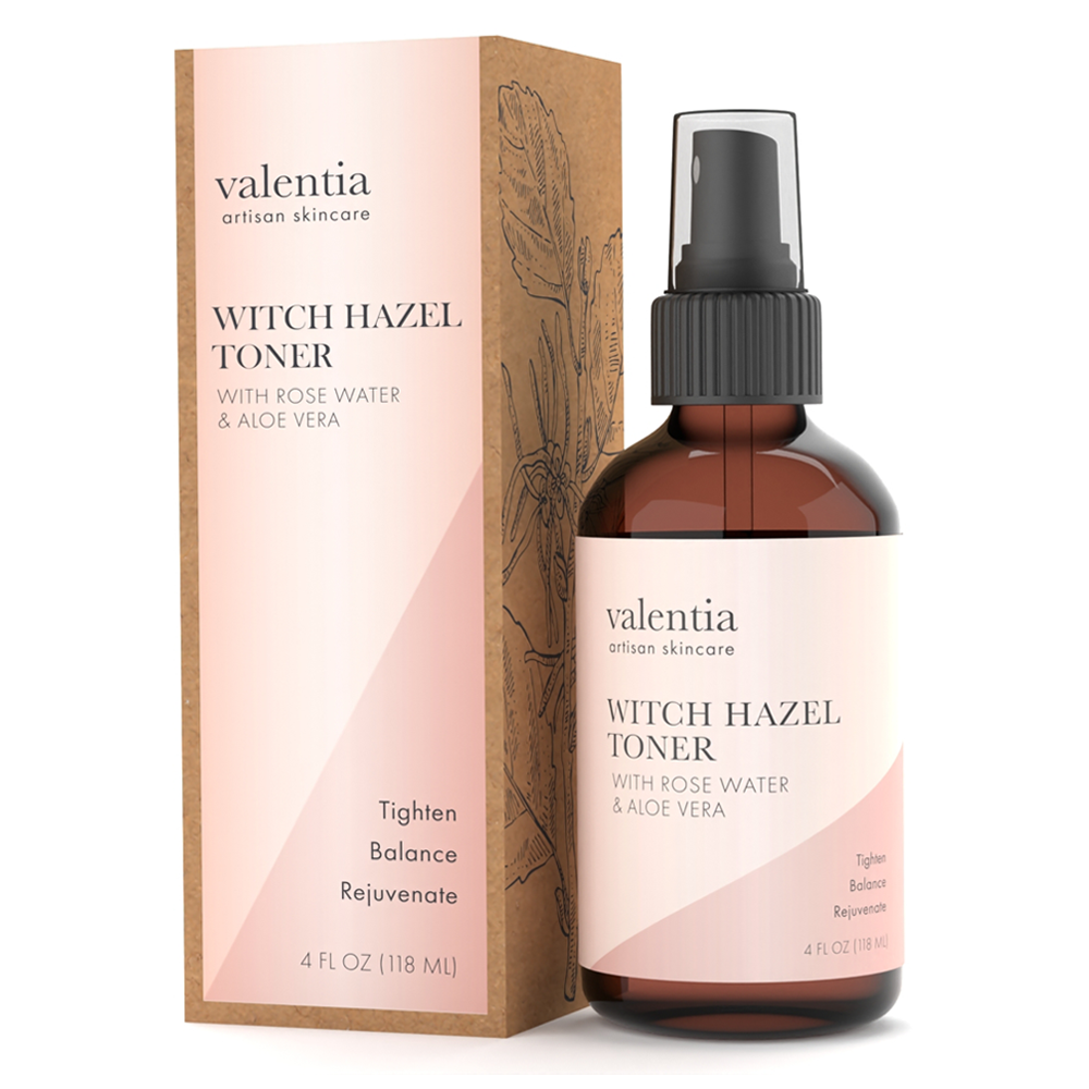 Witch Hazel Toner - Rose Water, Aloe + Honeysuckle - Valentia Skincare