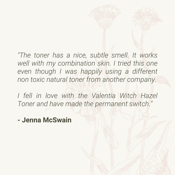 Witch Hazel Toner - Rose Water, Aloe + Honeysuckle - Valentia Skincare