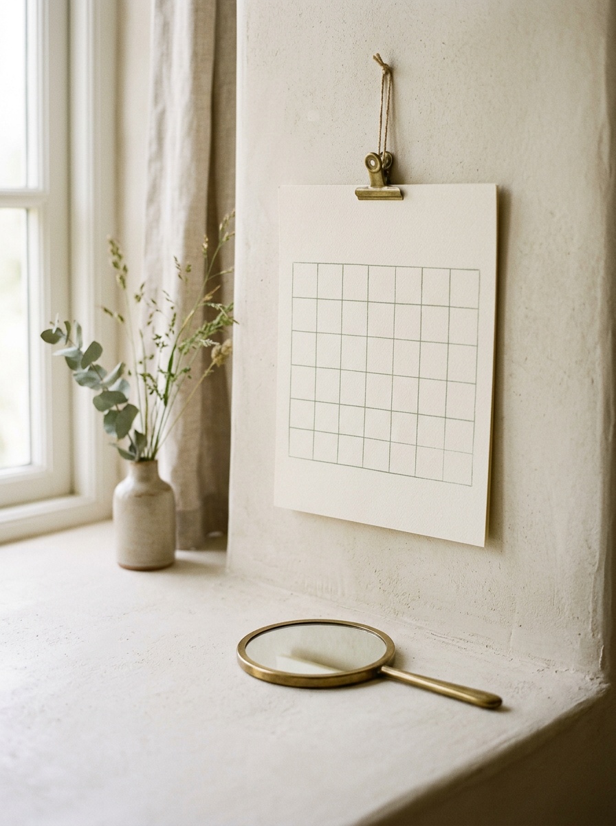 Calendar and a small mirror